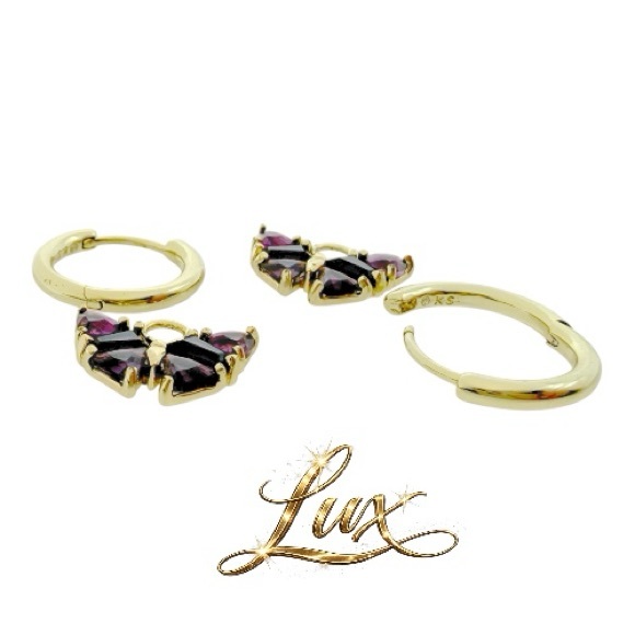 Kendra Scott Blair Butterfly Huggie Earrings in Purple Mix - Picture 5 of 6